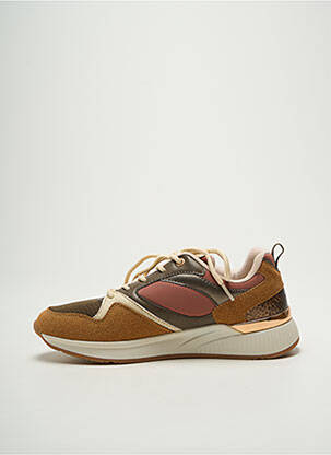 Baskets tissage satiné talon plat jusqu'à 3cm marron ALTEX femme