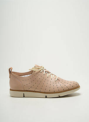 Baskets matière lisse talon plat jusqu'à 3cm rose CLARKS femme