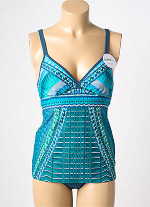 Tankini imprimé fantaisie bleu SUNFLAIR femme