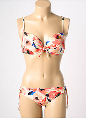 Maillot de bain 2 pièces stretch haut soutien-gorge moulé orange WATERCULT femme