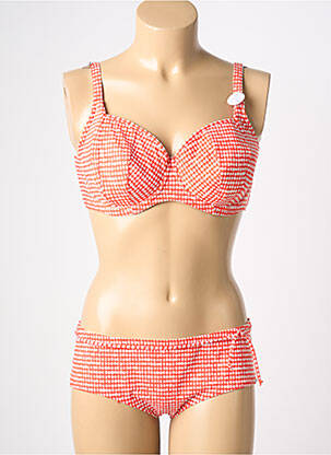 Maillot de bain 2 pièces stretch haut soutien-gorge emboitant orange SUNFLAIR femme