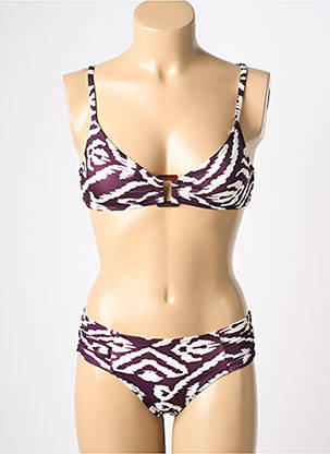 Maillot de bain 2 pièces stretch haut soutien-gorge moulé violet WATERCULT femme