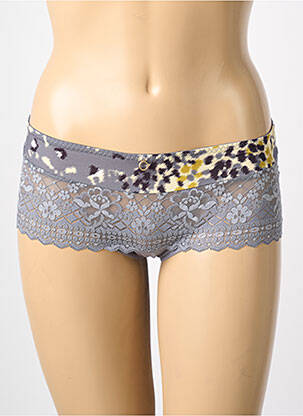 Shorty tissage dentelle gris EMPREINTE femme