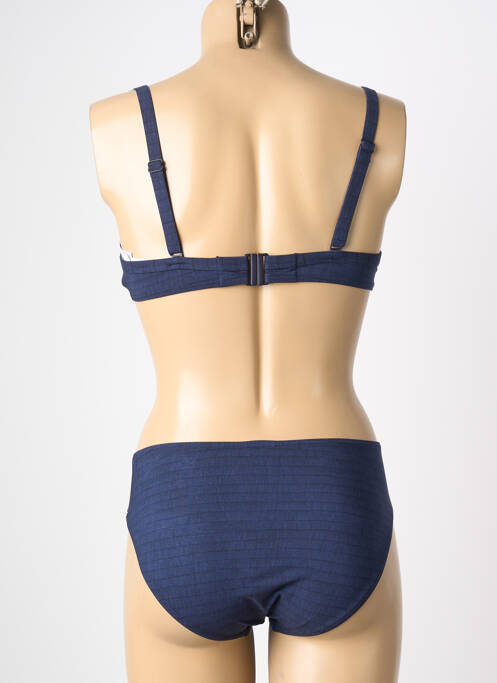 Maillot de bain 2 pièces stretch haut soutien-gorge moulé bleu SUNFLAIR femme