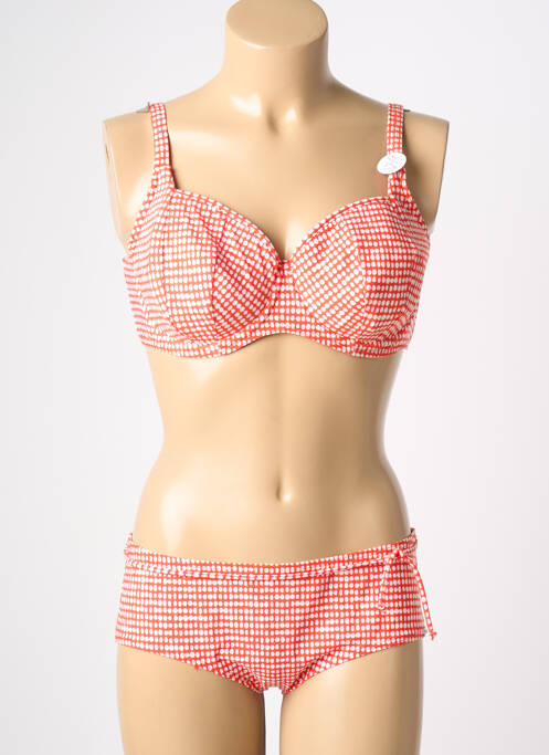 Maillot de bain 2 pièces stretch haut soutien-gorge emboitant orange SUNFLAIR femme