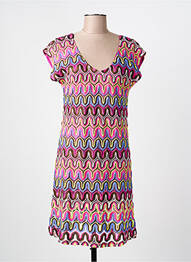 Robe mi-longue manches courtes manches courtes violet SENORETTA femme