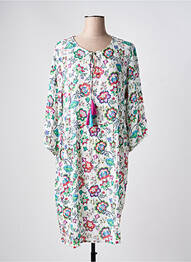 Robe mi-longue coupe fluide manches 3/4 blanc SENORETTA femme