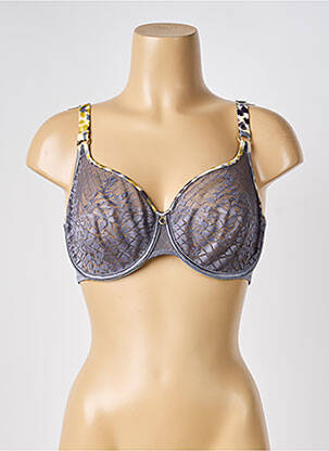 Soutien-gorge légère et transparente haut soutien-gorge emboitant gris EMPREINTE femme