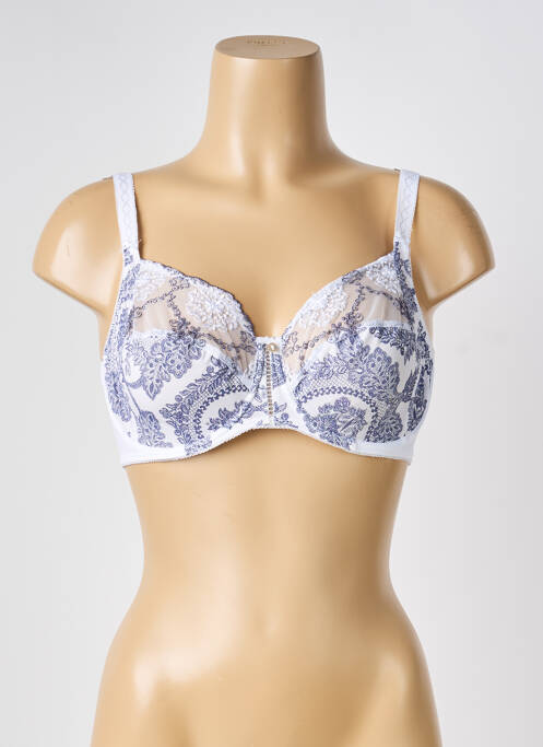 Soutien-gorge effet matière satinée haut soutien-gorge emboitant blanc EMPREINTE femme