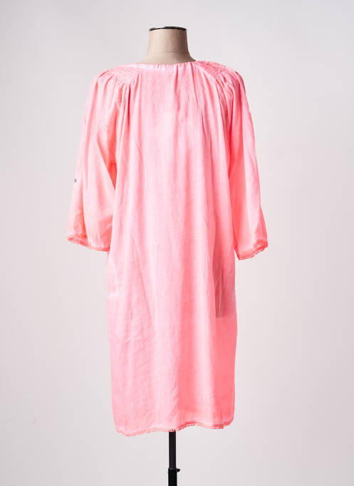 Robe mi-longue manches 3/4 manches 3/4 rose SENORETTA femme
