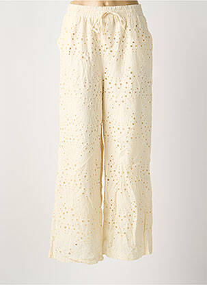 Pantalon large poches taille normale beige ROSA FASHION femme