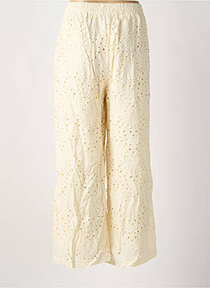 Pantalon large poches taille normale beige ROSA FASHION femme