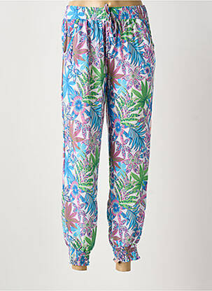 Pantalon 7/8 stretch taille normale bleu AMPARO femme