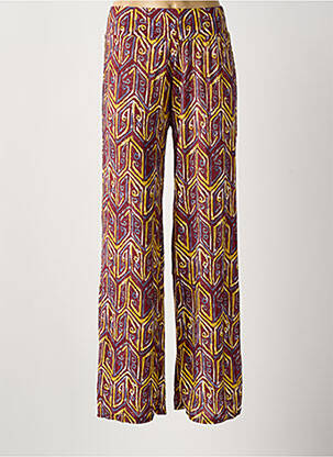 Pantalon large tissage popeline taille normale rouge AMPARO femme