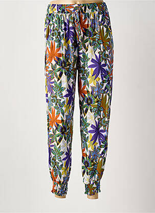 Pantalon 7/8 stretch taille normale bleu AMPARO femme