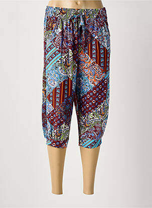 Pantacourt stretch taille normale bleu AMPARO femme