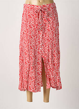 Jupe longue coupe droite rouge ROSA FASHION femme