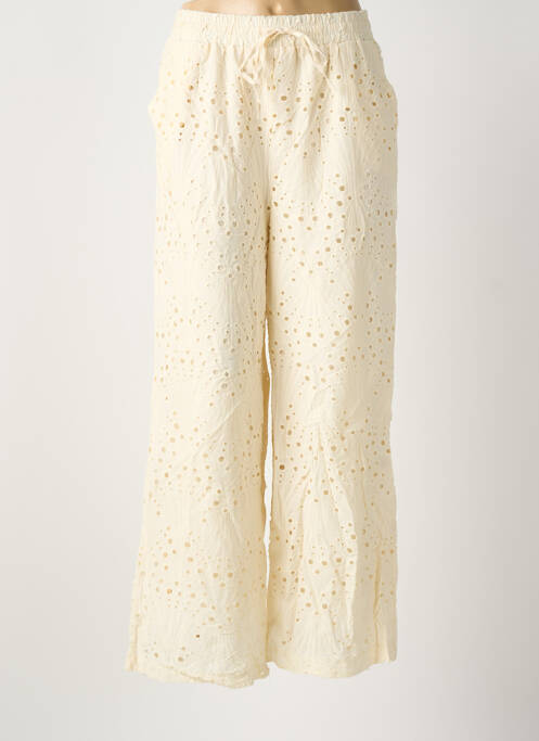 Pantalon large poches taille normale beige ROSA FASHION femme
