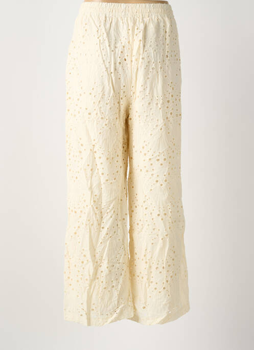 Pantalon large poches taille normale beige ROSA FASHION femme