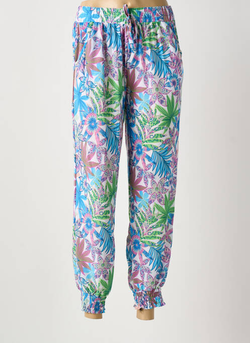 Pantalon 7/8 stretch taille normale bleu AMPARO femme