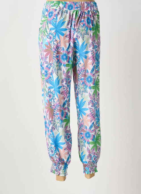 Pantalon 7/8 stretch taille normale bleu AMPARO femme