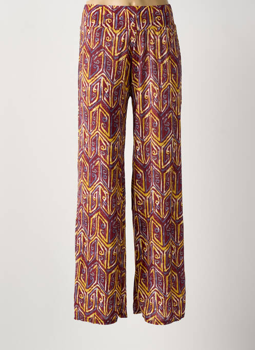 Pantalon large tissage popeline taille normale rouge AMPARO femme