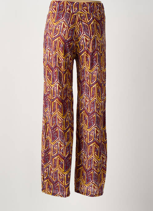 Pantalon large tissage popeline taille normale rouge AMPARO femme