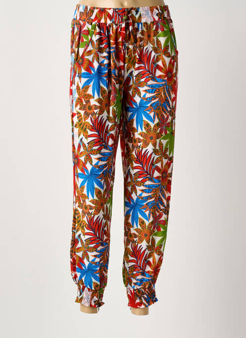 Pantalon 7/8 stretch taille normale rouge AMPARO femme