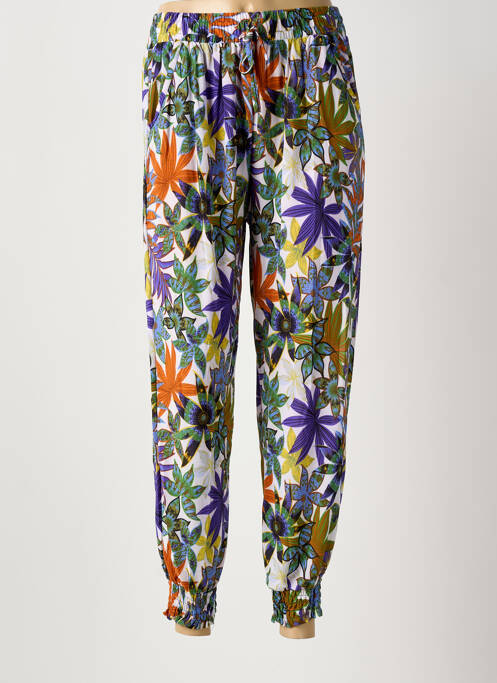 Pantalon 7/8 stretch taille normale bleu AMPARO femme
