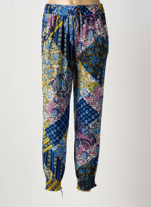 Pantalon droit stretch taille normale bleu AMPARO femme