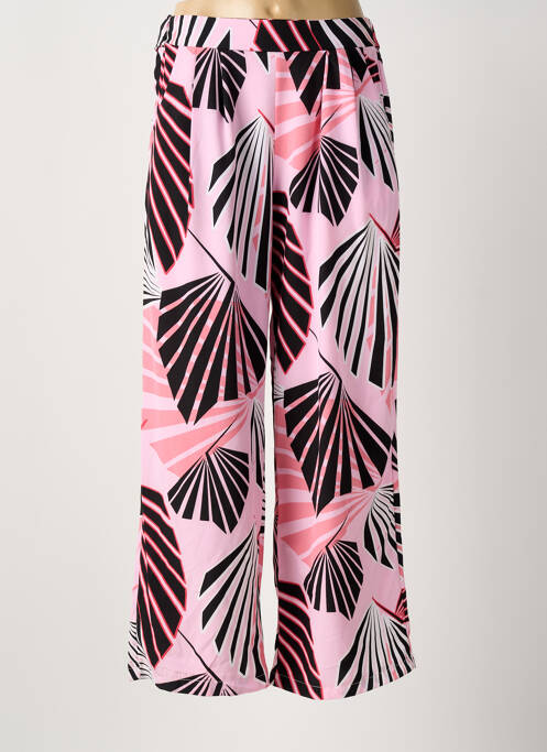 Pantalon large tissage popeline taille normale rose ROSA FASHION femme