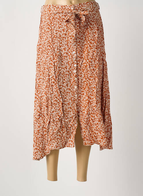 Jupe longue coupe droite orange ROSA FASHION femme