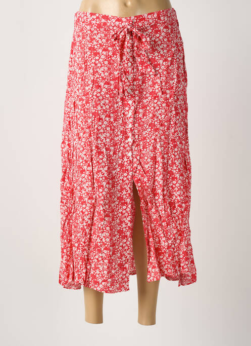 Jupe longue coupe droite rouge ROSA FASHION femme