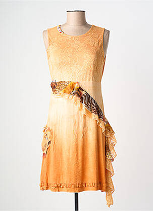 Robe courte sans manche sans manche orange DY DESIGN femme