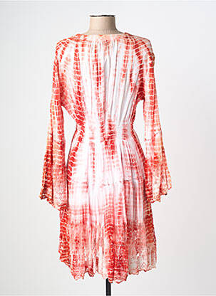 Robe mi-longue tissage crêpe manches longues rouge JUICY femme