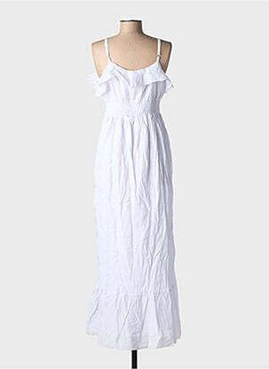 Robe longue imprimé fleurs fines bretelles blanc DY DESIGN femme
