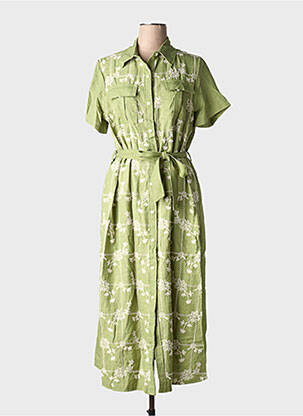 Robe longue manches courtes manches courtes vert ROSA FASHION femme