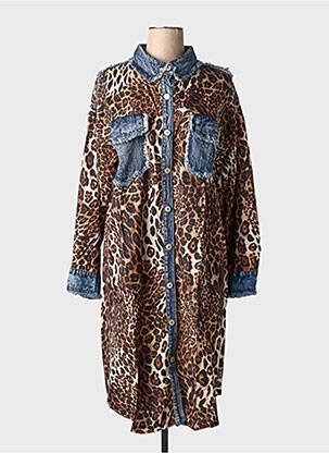 Robe mi-longue marron BUBBLEE femme