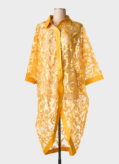 Veste chic manches 3/4 jaune BUBBLEE femme