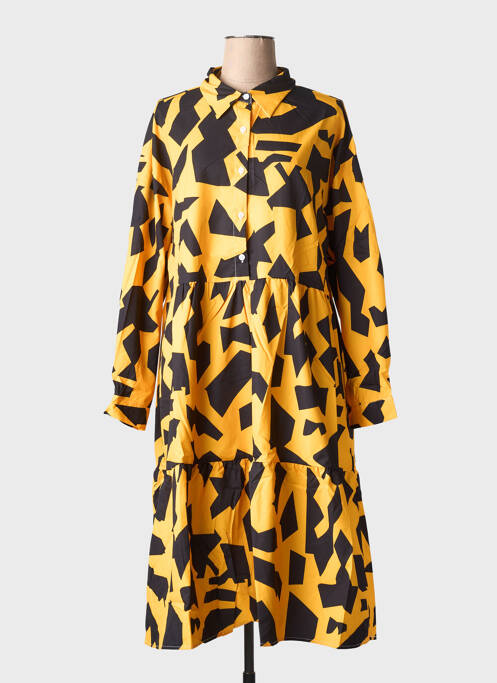 Robe mi-longue jaune BUBBLEE femme