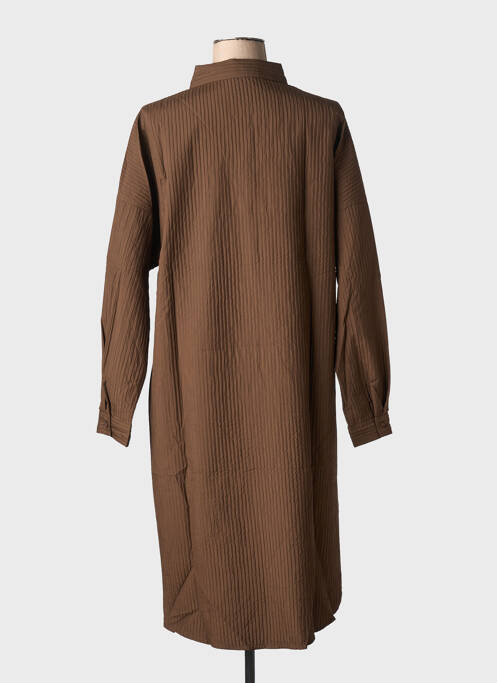 Robe mi-longue marron BUBBLEE femme