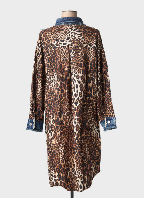 Robe mi-longue marron BUBBLEE femme