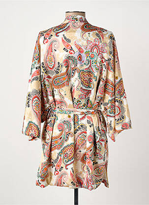 Veste kimono fermeture ceinture à nouer à la taille beige ROSA FASHION femme