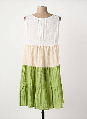 Robe mi-longue sans manche sans manche vert ROSA FASHION femme
