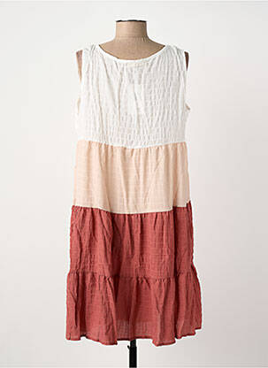 Robe mi-longue sans manche sans manche rouge ROSA FASHION femme
