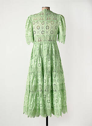Robe longue manches courtes manches courtes vert F & P femme