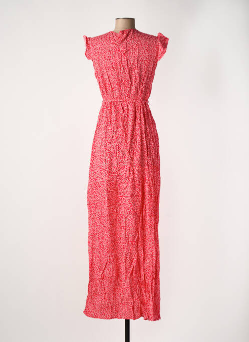 Robe longue imprimé fantaisie manches courtes rouge ROSA FASHION femme
