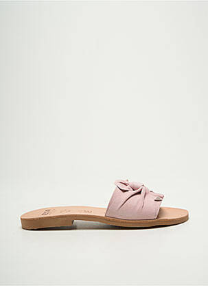 Mules/sabots nubuck talon plat jusqu'à 3cm rose RIA MENORCA femme