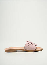 Mules/sabots nubuck talon plat jusqu'à 3cm rose RIA MENORCA femme
