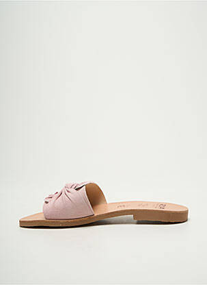 Mules/sabots nubuck talon plat jusqu'à 3cm rose RIA MENORCA femme